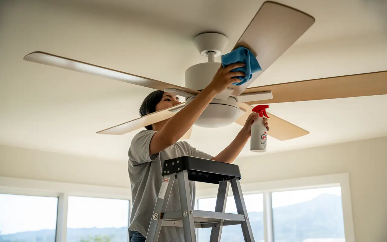 How To Clean Ceiling Fan Easily