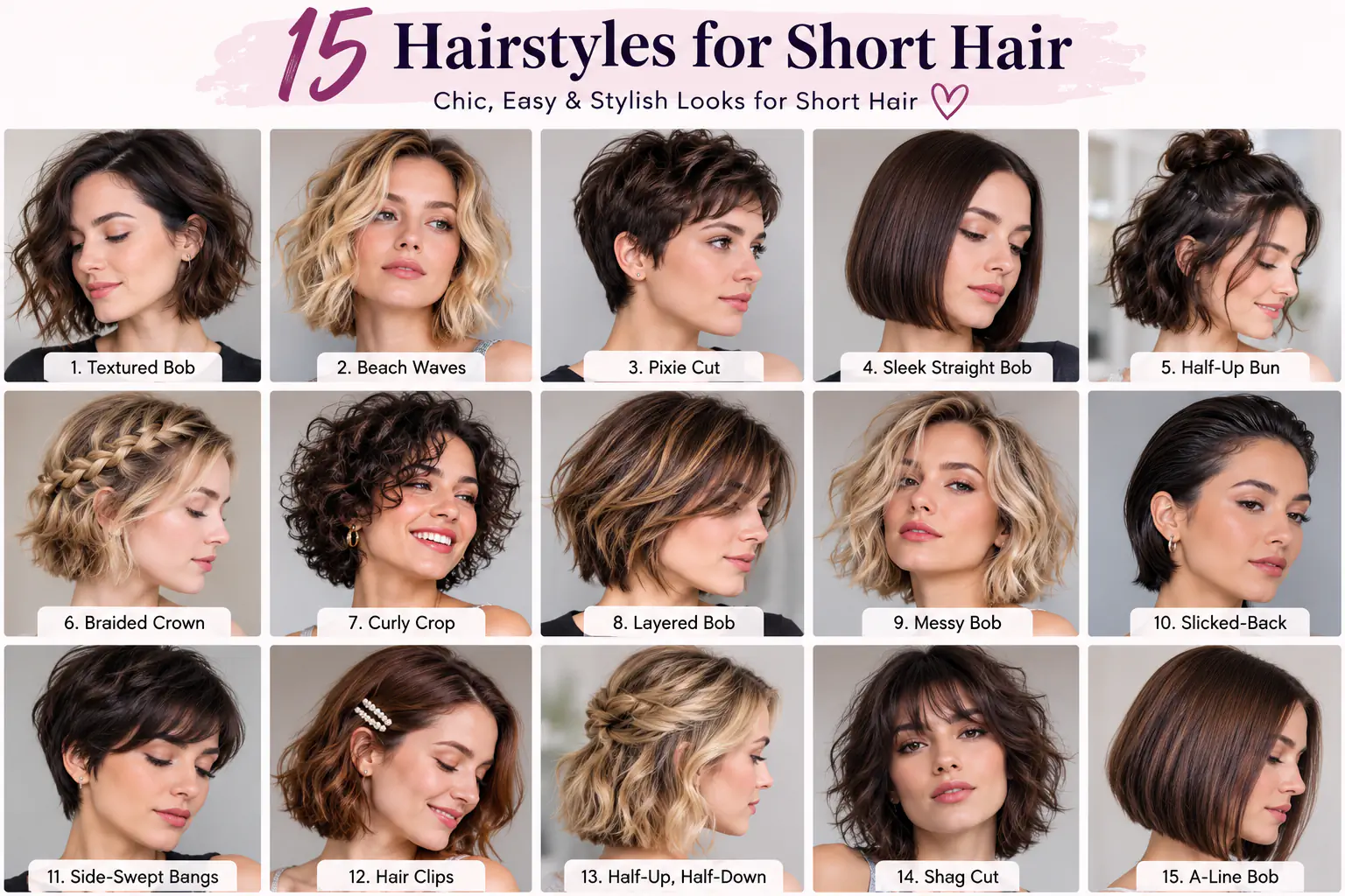 15 Hairstyles for Short Hair