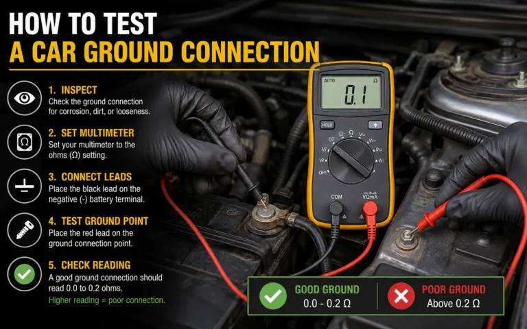 How to Test a Car Ground Connection: Step-by-Step Multimeter Methods